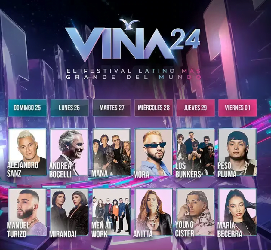 Festival de Viña 2024, fechas y artistas participantes 2 vina artistas2024